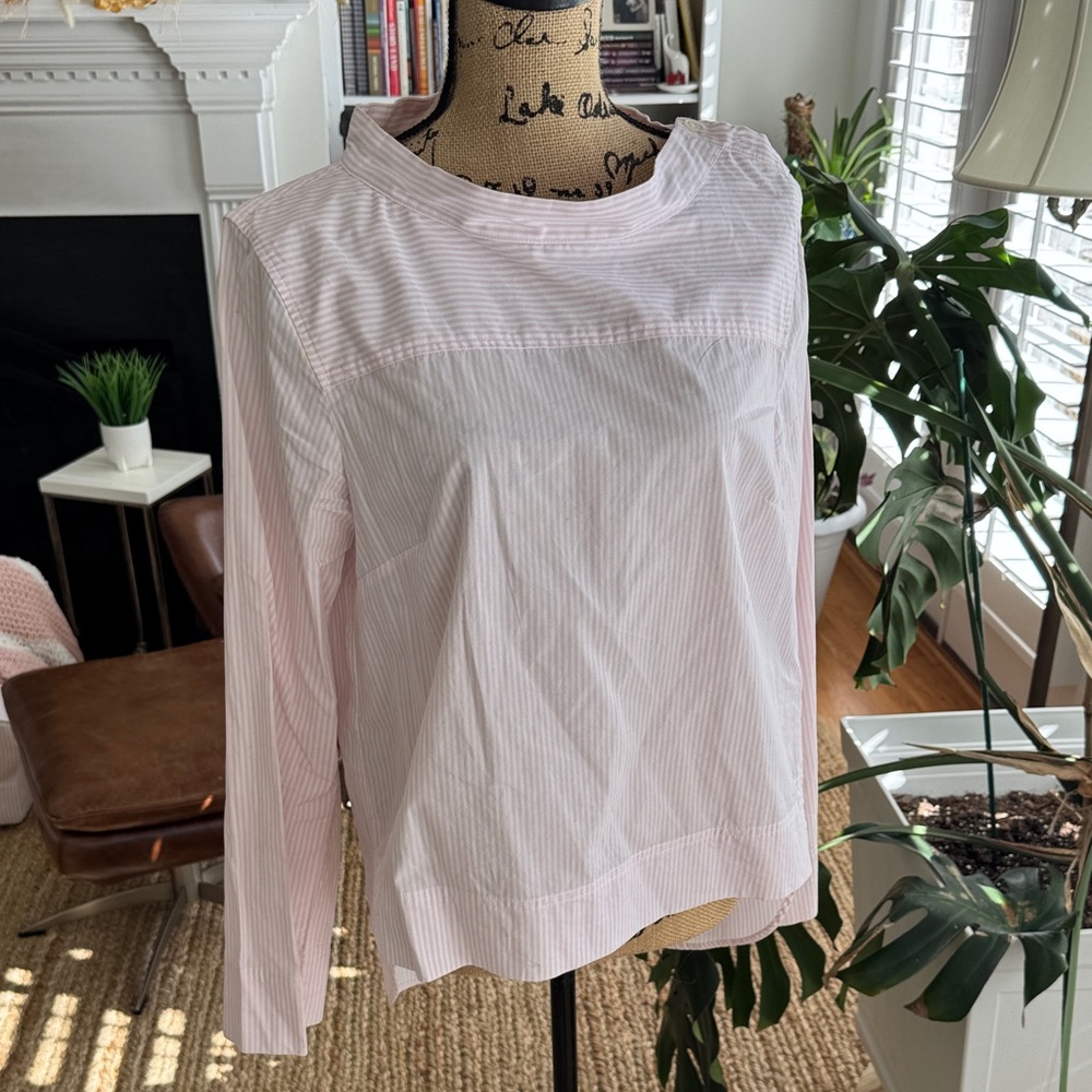 J. Crew Light Pink Striped Blouse